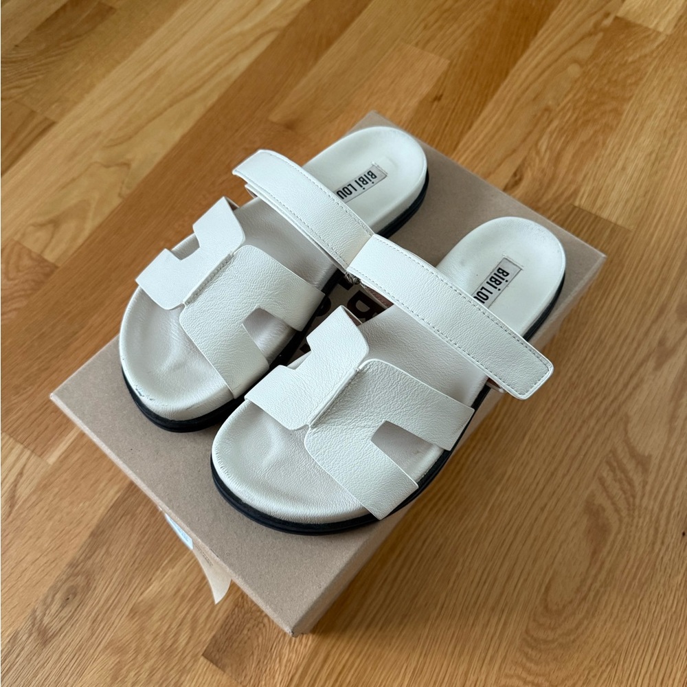 Bibi Lou Off White Mindy Cut Out Strap Sandals